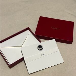 Cartier Red Box with White Stationery Set